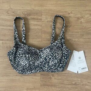 Athleta Bikini Top Bondi Bra Cup | Black/White Leopard Print - M (32 D/DD)
